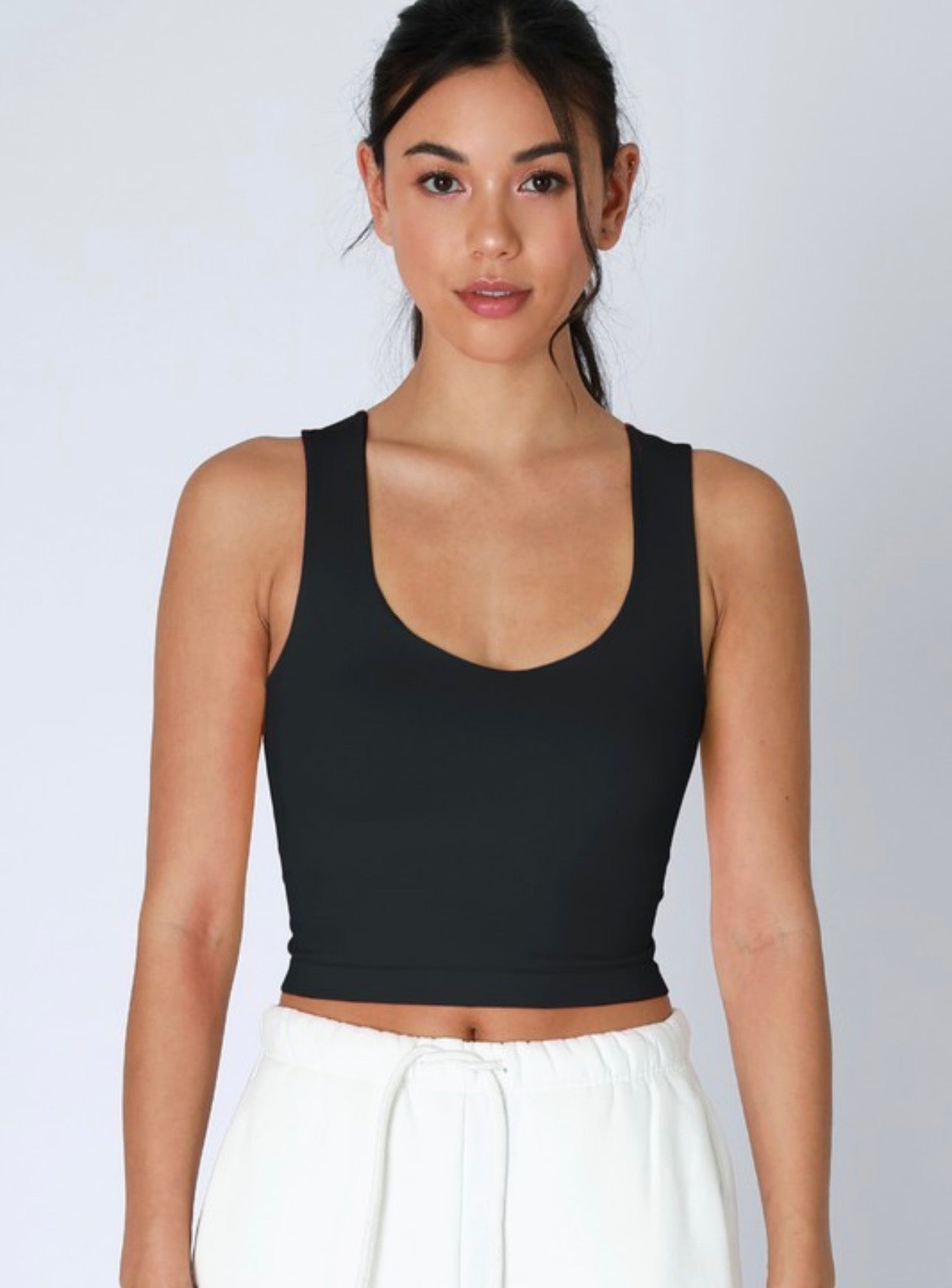 Racerback Crop Top , Black