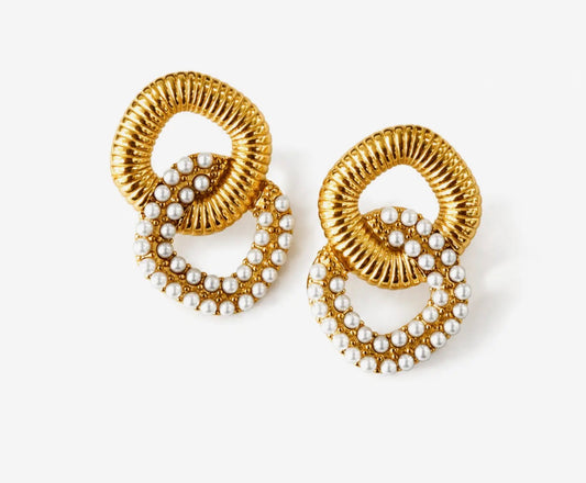 Celeste Pearl Link Earrings