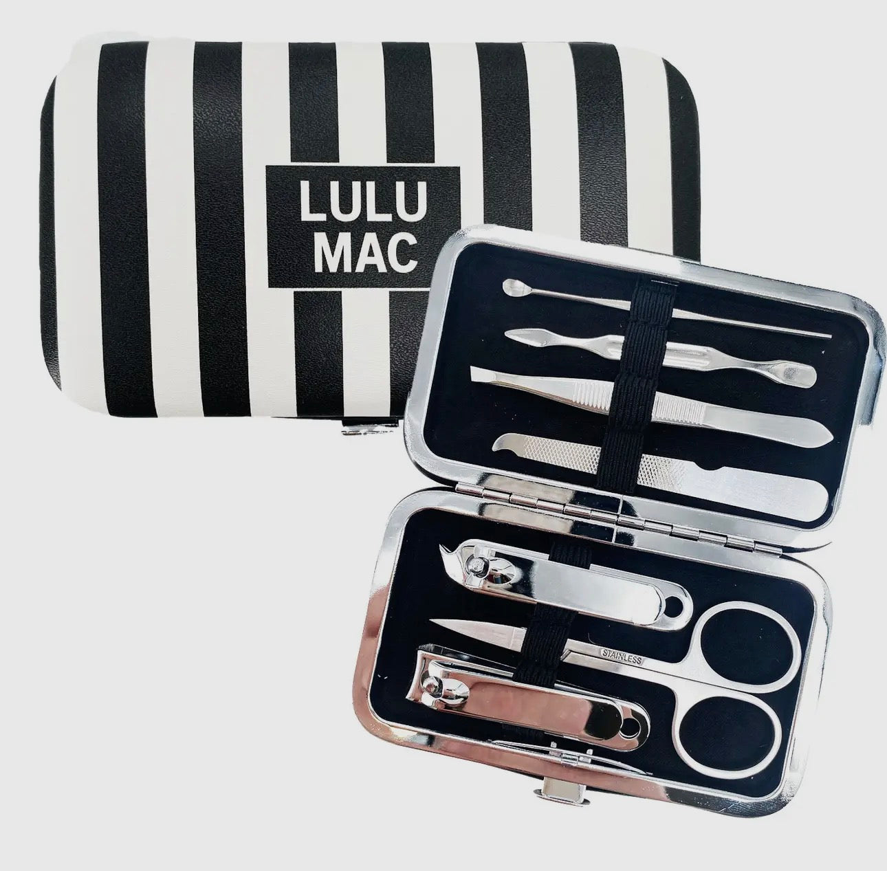 Stripe Darby Manicure Set Lulu Mac , Black