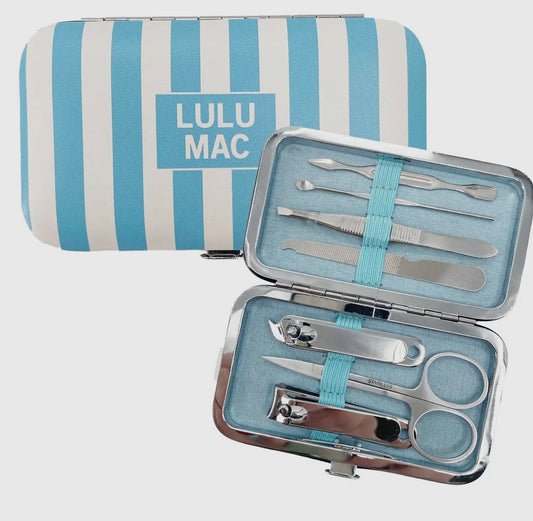 Stripe Darby Manicure Set Lulu Mac , Blue