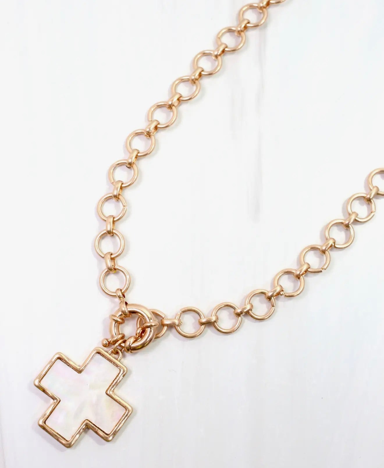 Scone Mother Of Pearl Cross Necklace