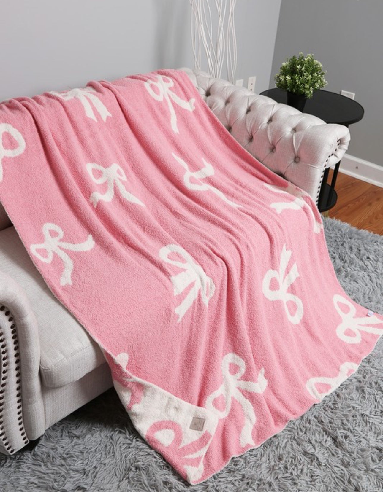 Pink Mixed Ribbon Pattern Blanket