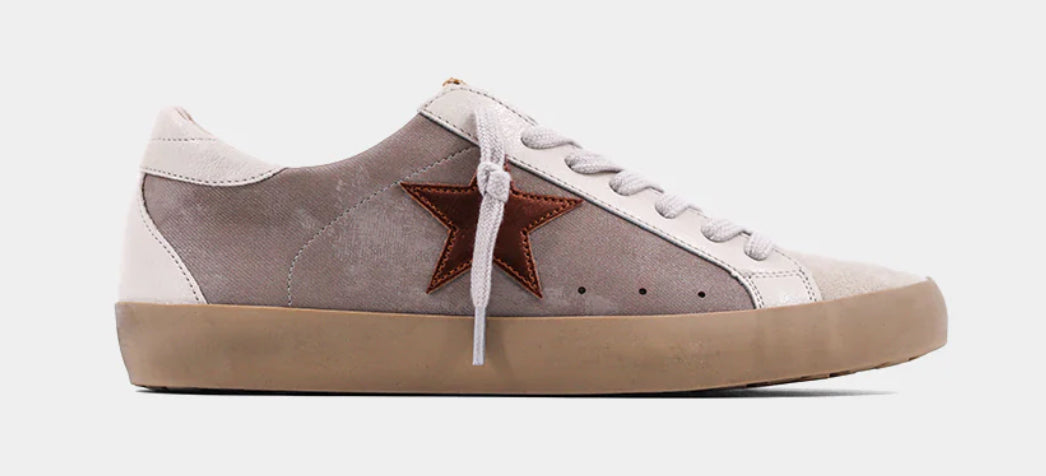 Paula Taupe Denim Star Sneakers