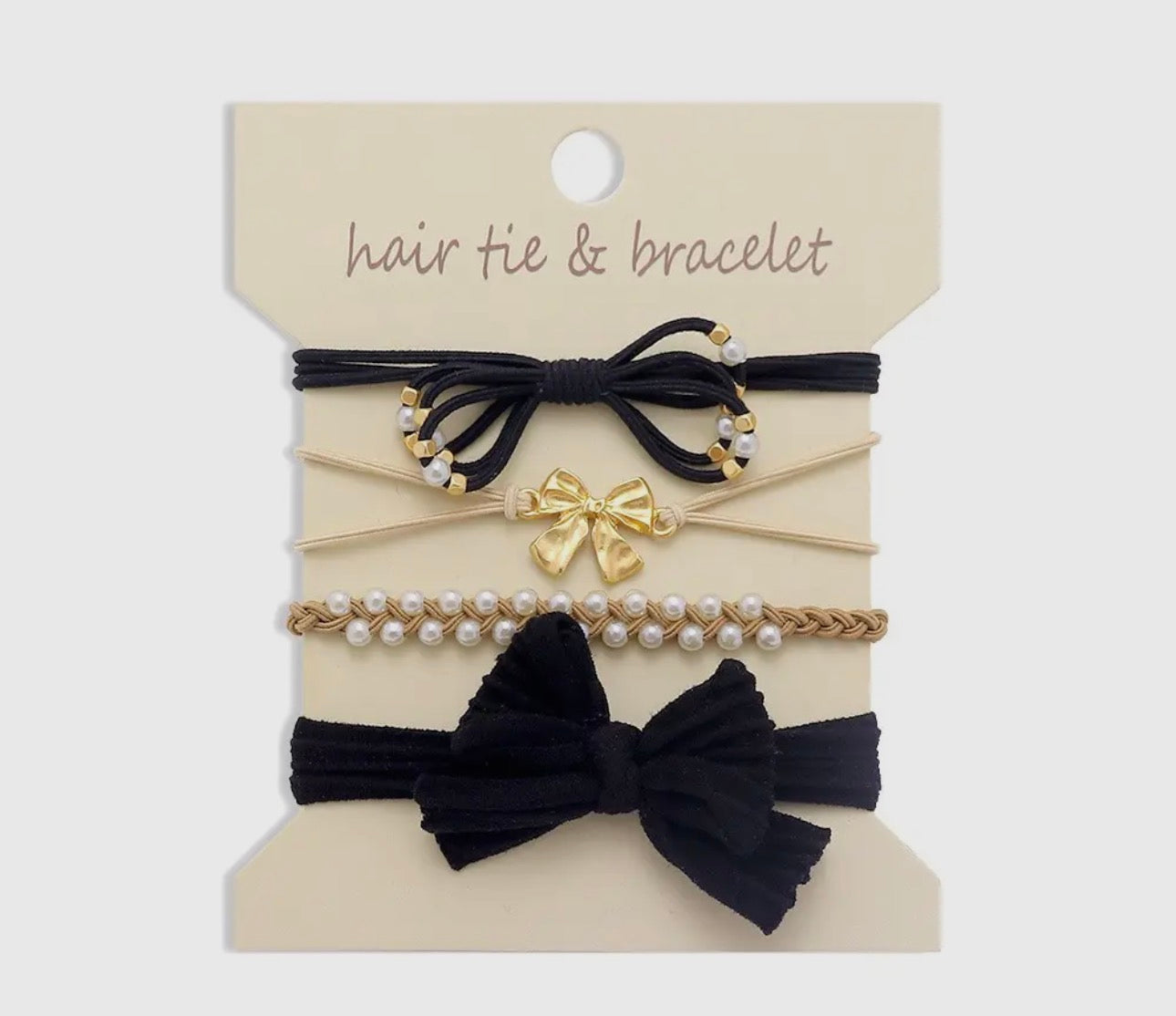 Black Boho Bracelet Hair Ties