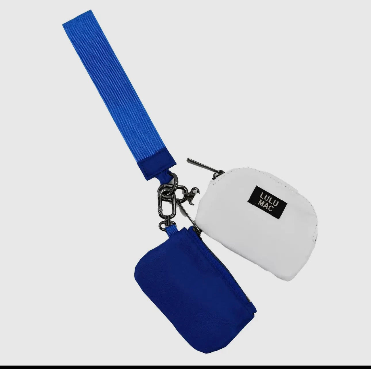 Lulu Mac Double Pouch Wristlets , Royal/White