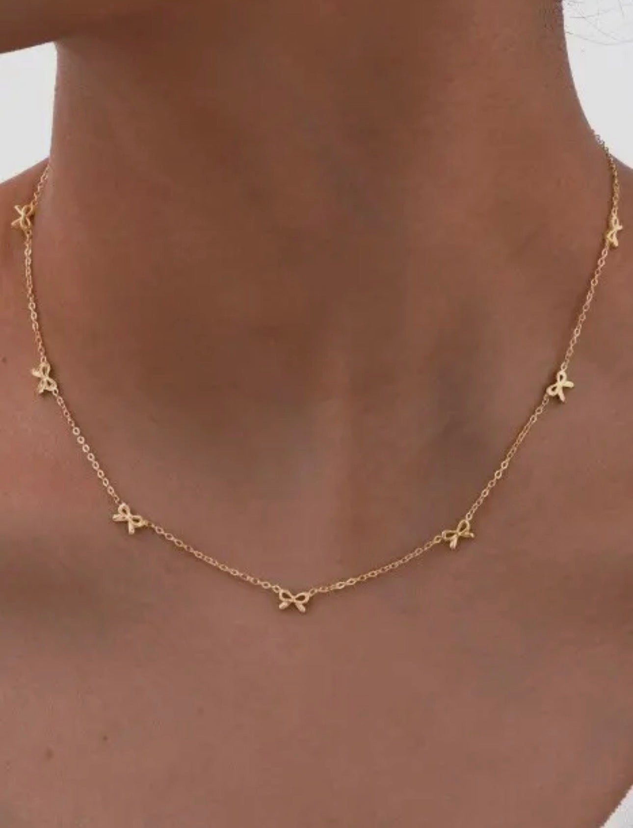 Gold Free Bow Necklace