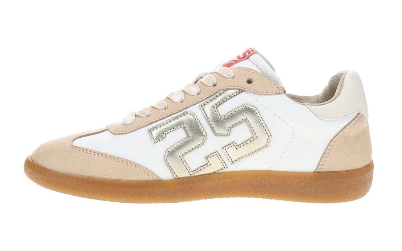 Retro 25 White/Gold Sneakers