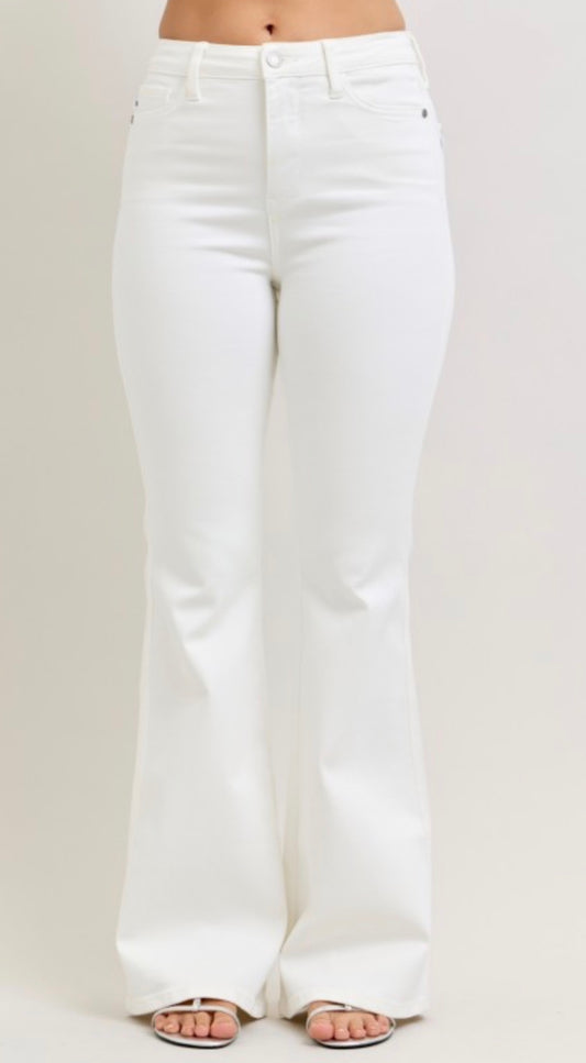 HW Tummy Control White Flares