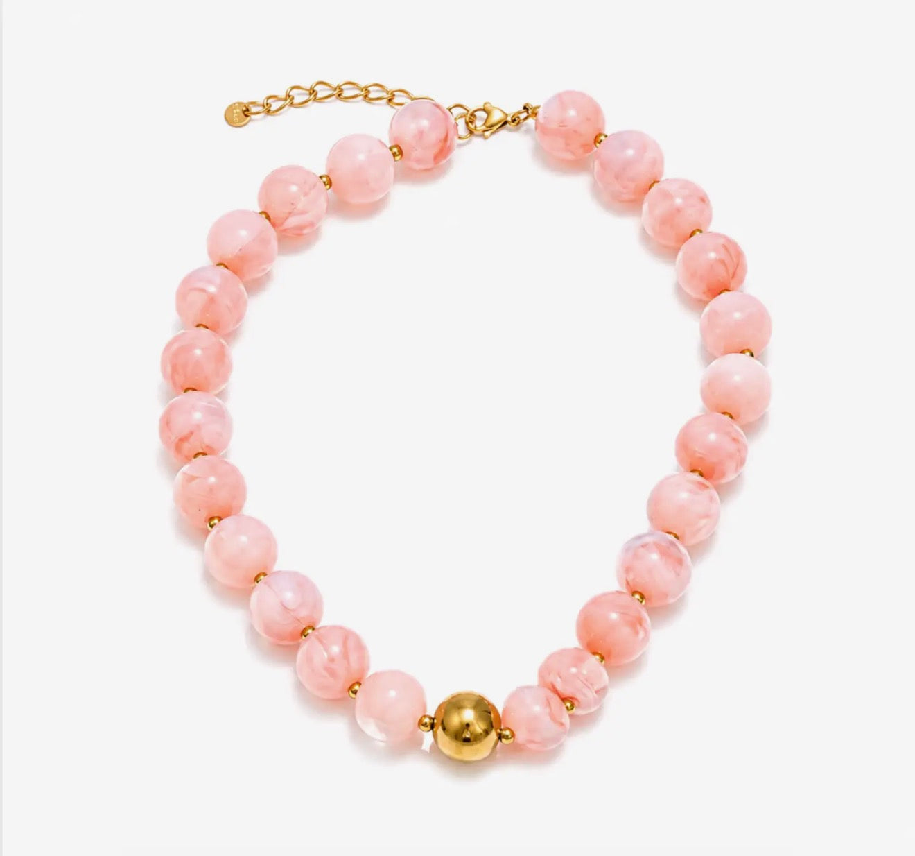 Blush Resin Beaded Necklace