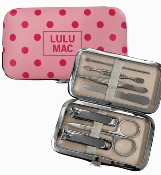 Polka Dot Lulu Mac Manicure Set, Pink/Hot Pink