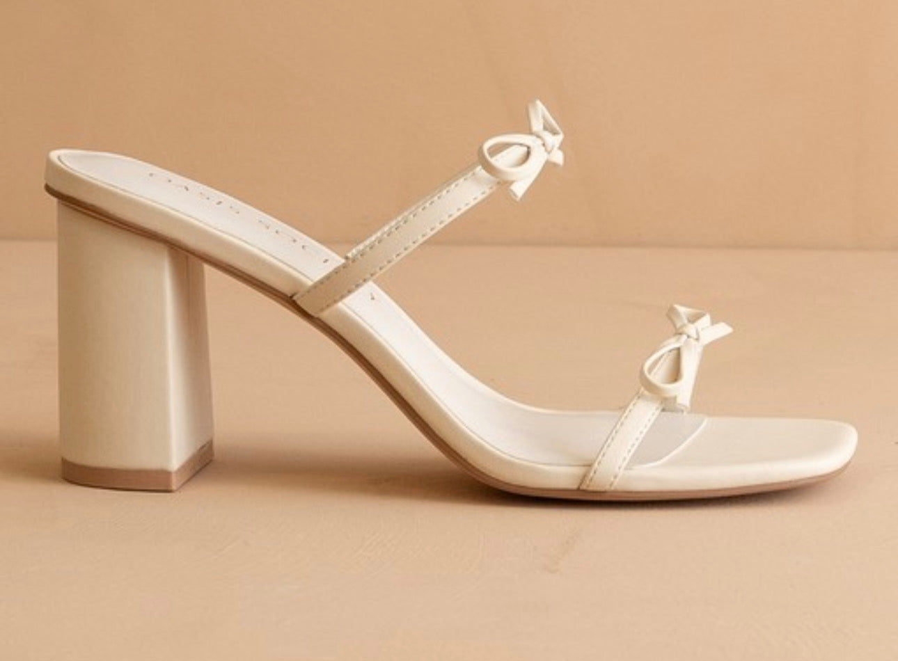 The Wendy Beige Bow Heels