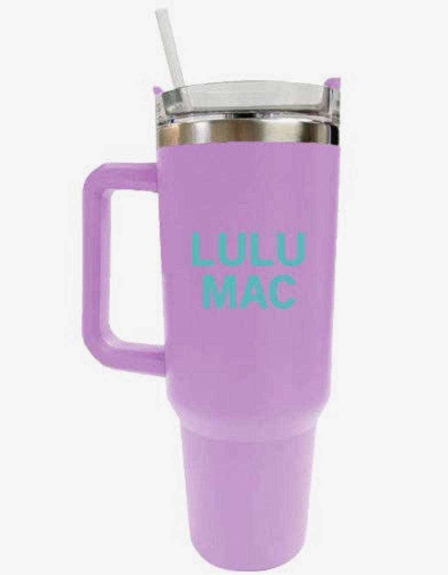 Lulu Mac Logo Tumbler, Lavender Mint
