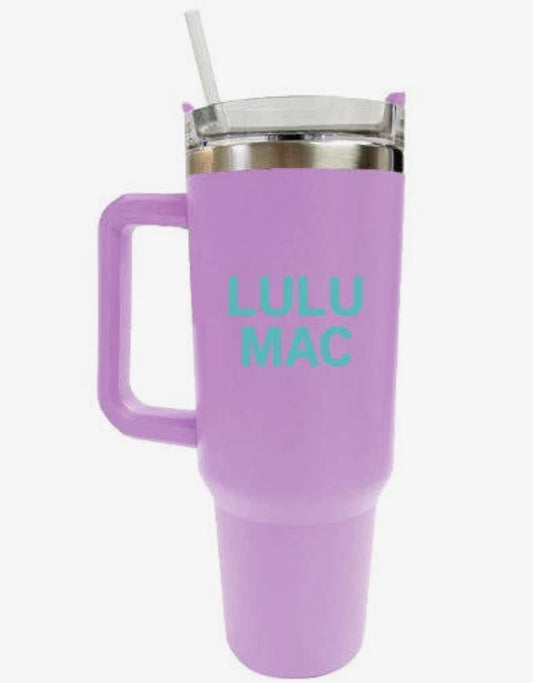 Lulu Mac Logo Tumbler, Lavender Mint