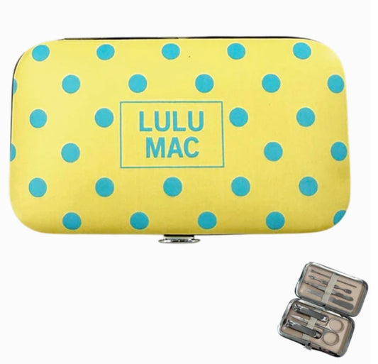 Polka Dot Lulu Mac Manicure Set, Yellow/Blue