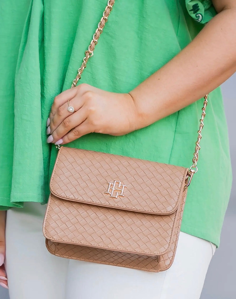 Evelyn Crossbody Woven TAN