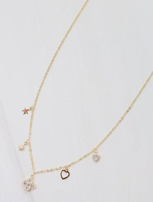 Croft Charm Necklace Gold