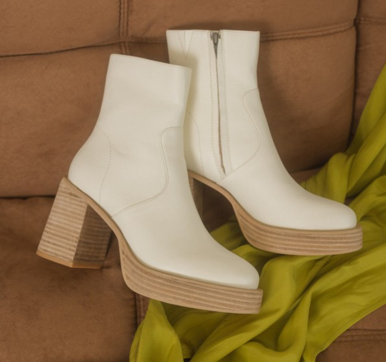 White Platform Ankle Boots