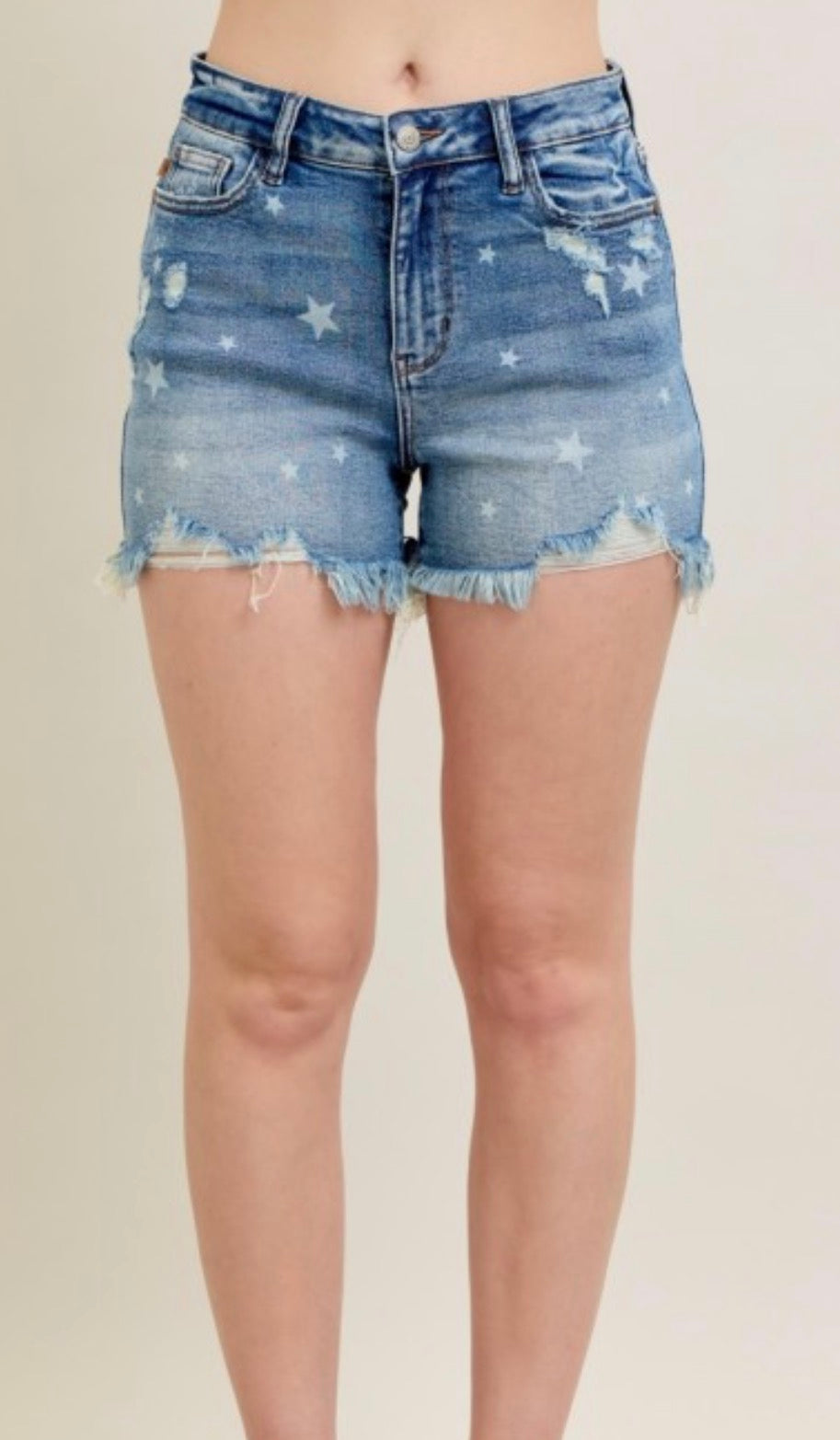 HW Star Print Cut Off Shorts