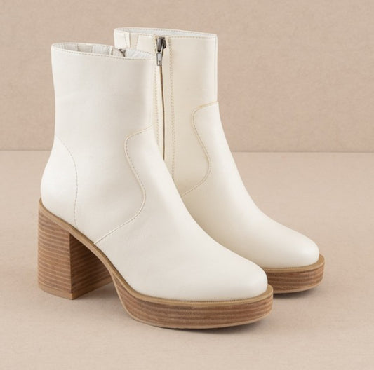 White Platform Ankle Boots