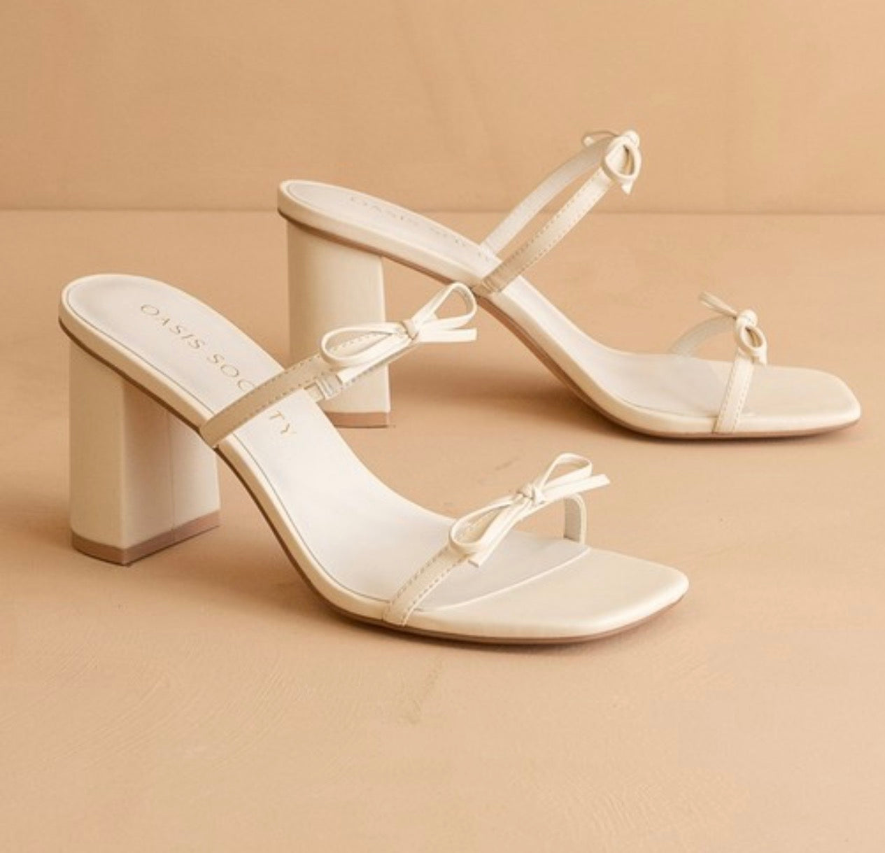 The Wendy Beige Bow Heels