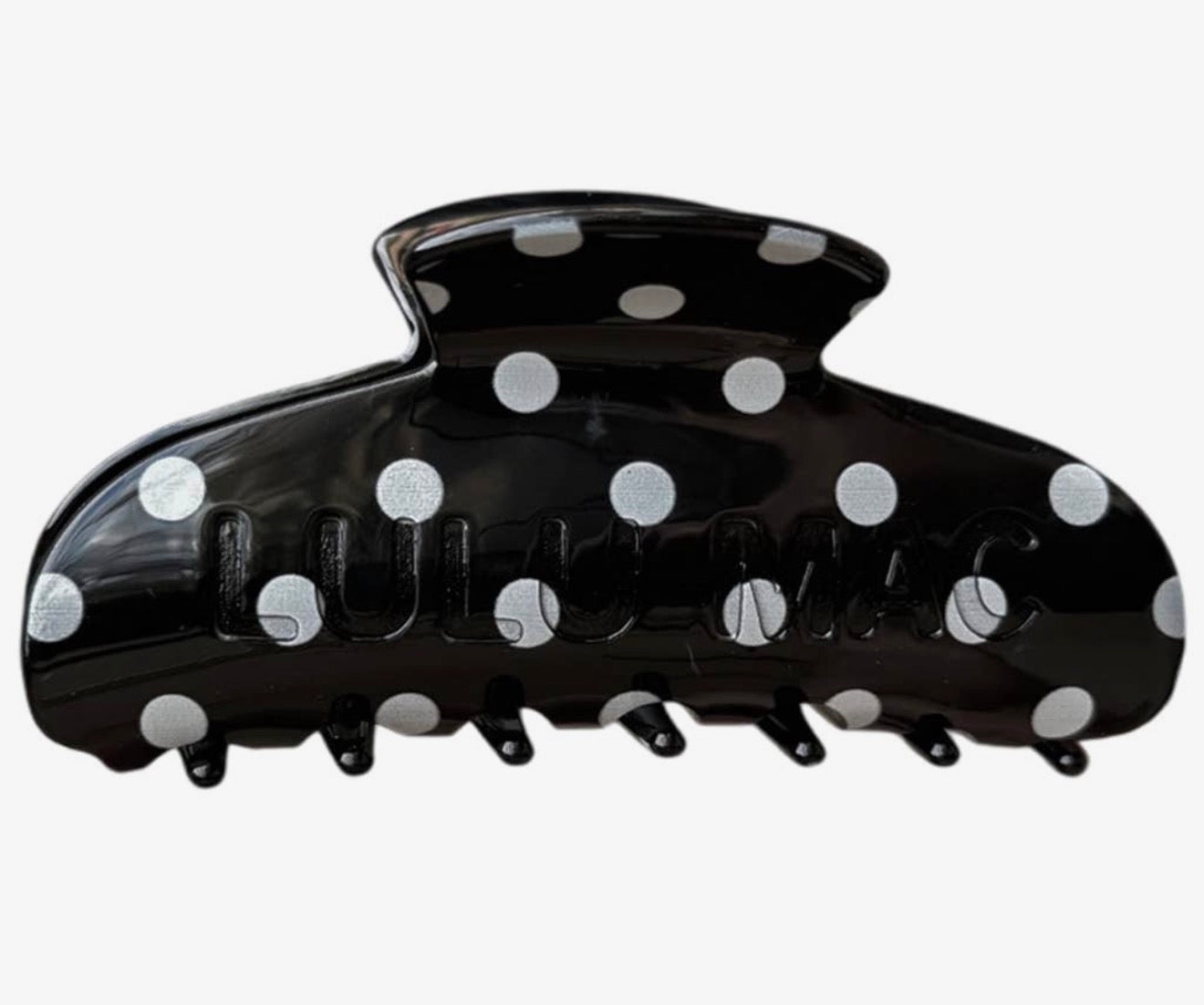 Lulu Mac Hair Clip, Black/White Dot