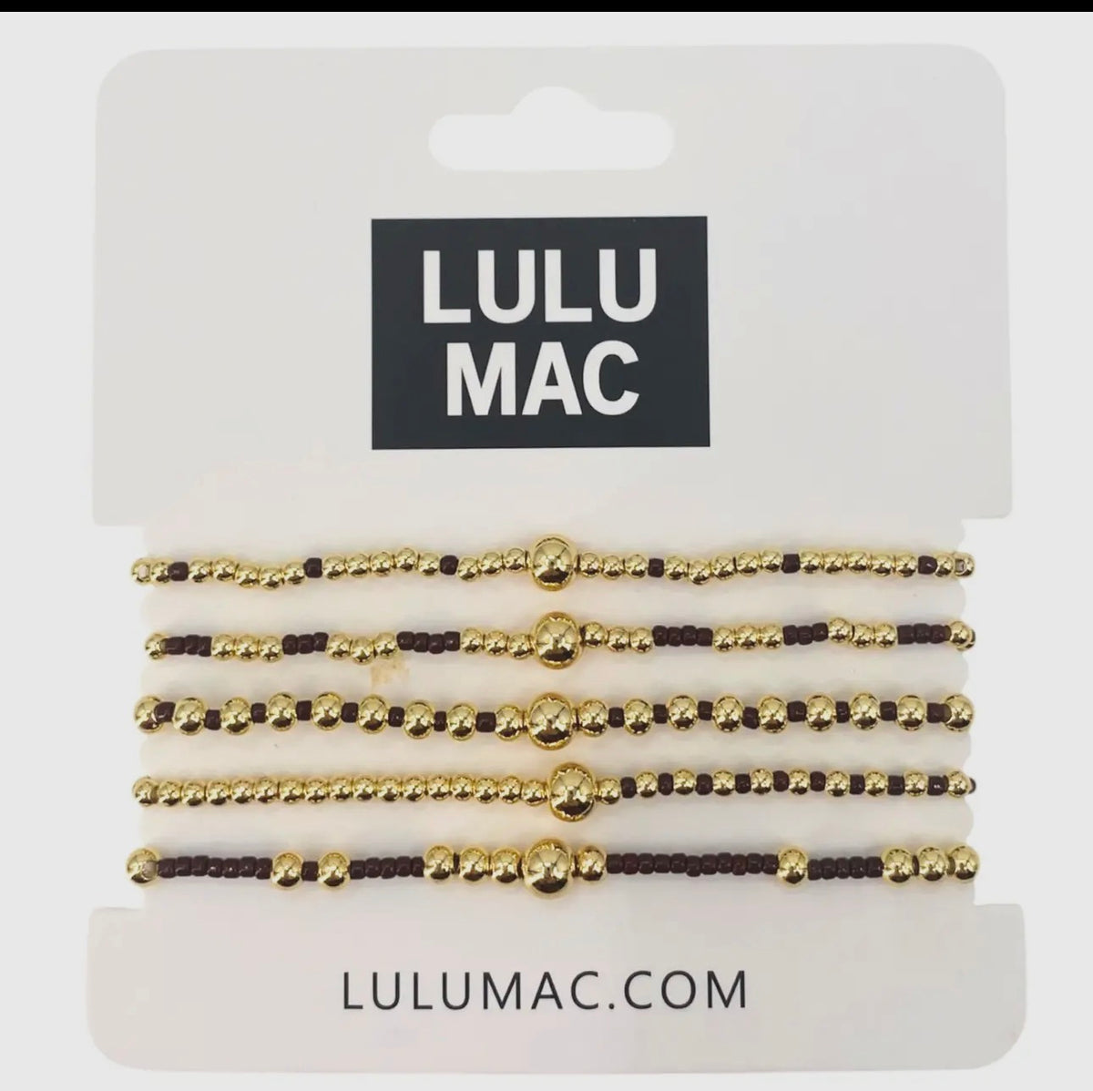 Lulu Mac Multi Color Bracelet Stack, Maroon