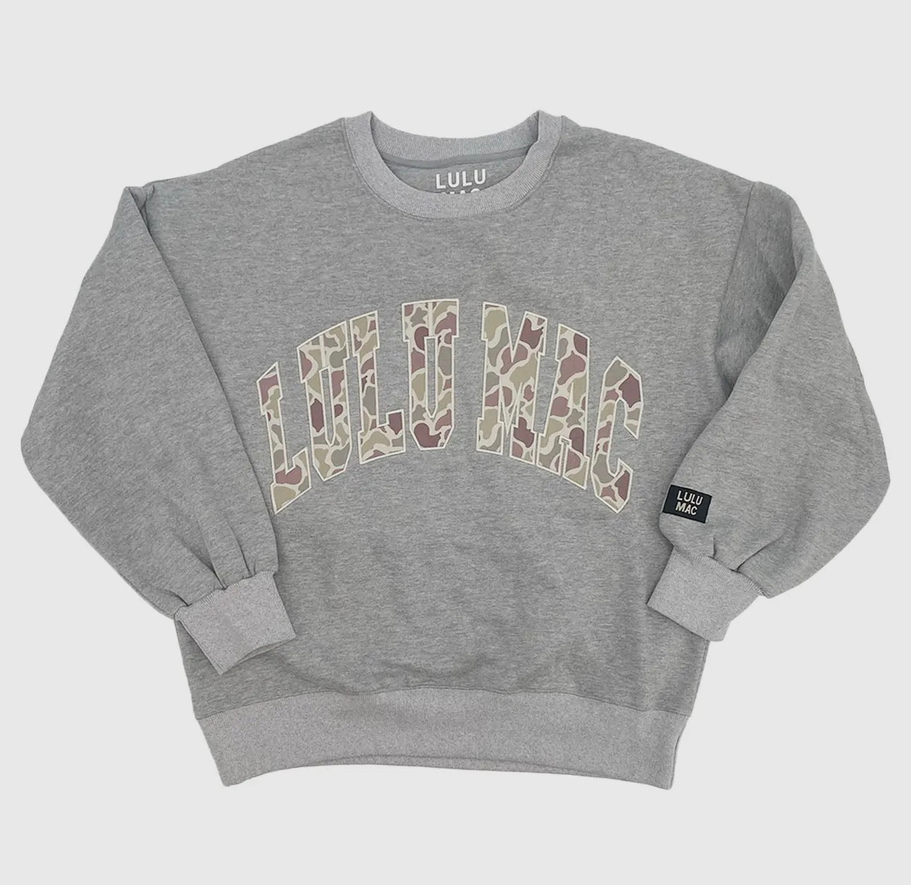 Camo Lulu Mac Pullover, Light Grey