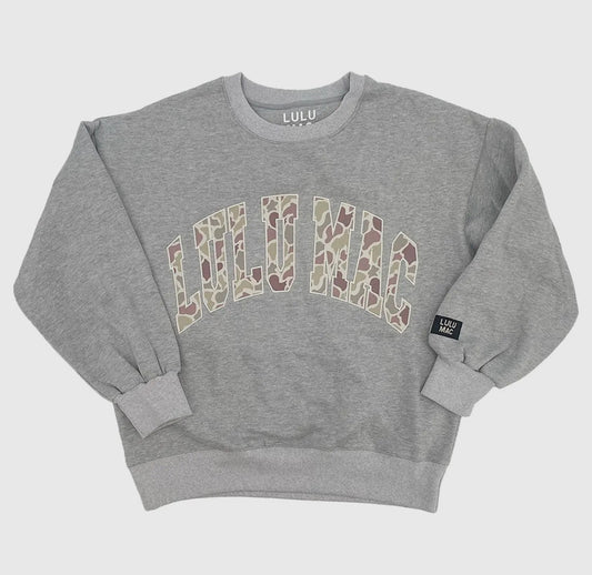 Camo Lulu Mac Pullover, Light Grey