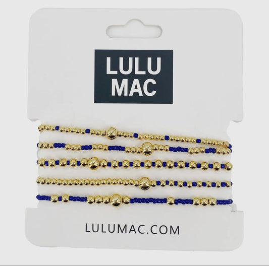Lulu Mac Multi Color Bracelet Stack, Navy