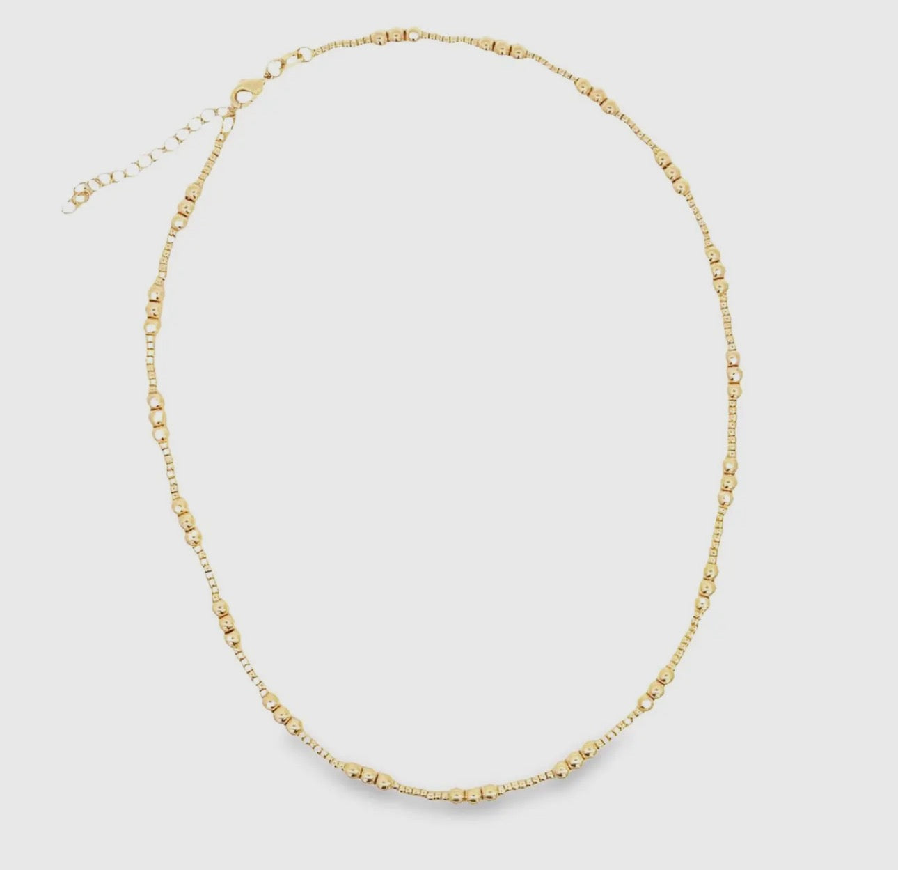 18K Gold Filled 4mm Beaded Chain Necklace
