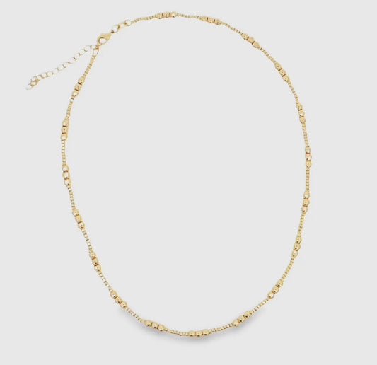 18K Gold Filled 4mm Beaded Chain Necklace