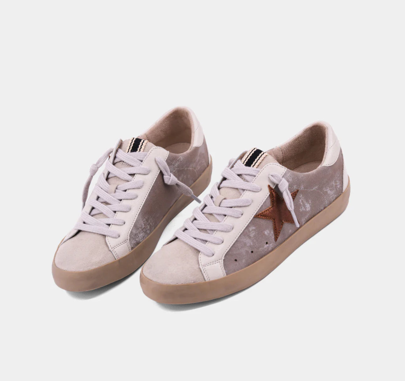 Paula Taupe Denim Star Sneakers
