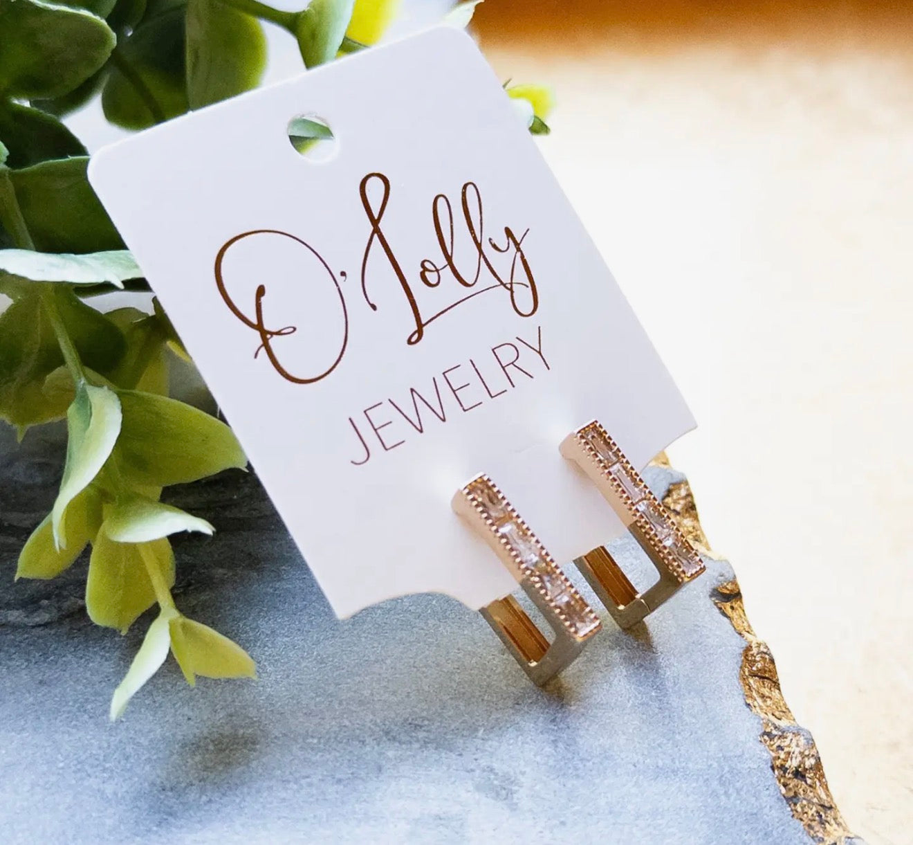 Zirconia Huggie Earrings