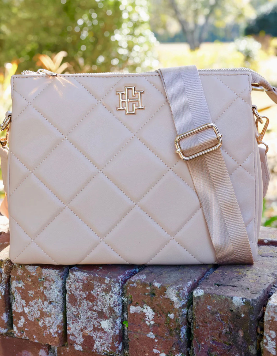 Tan Quilted Crossbody Ariana