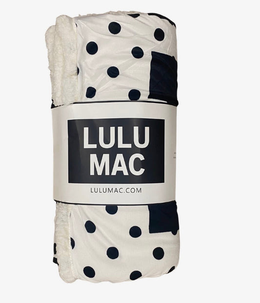 Lulu Mac Polka Dot Blanket, White