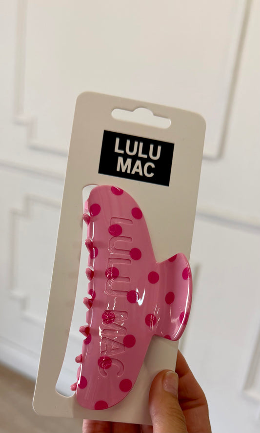 Lulu Mac Polka Dot Clip Pink