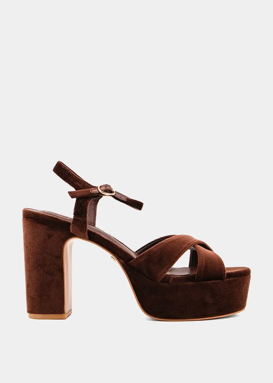 Gwen Brown Velvet Heel