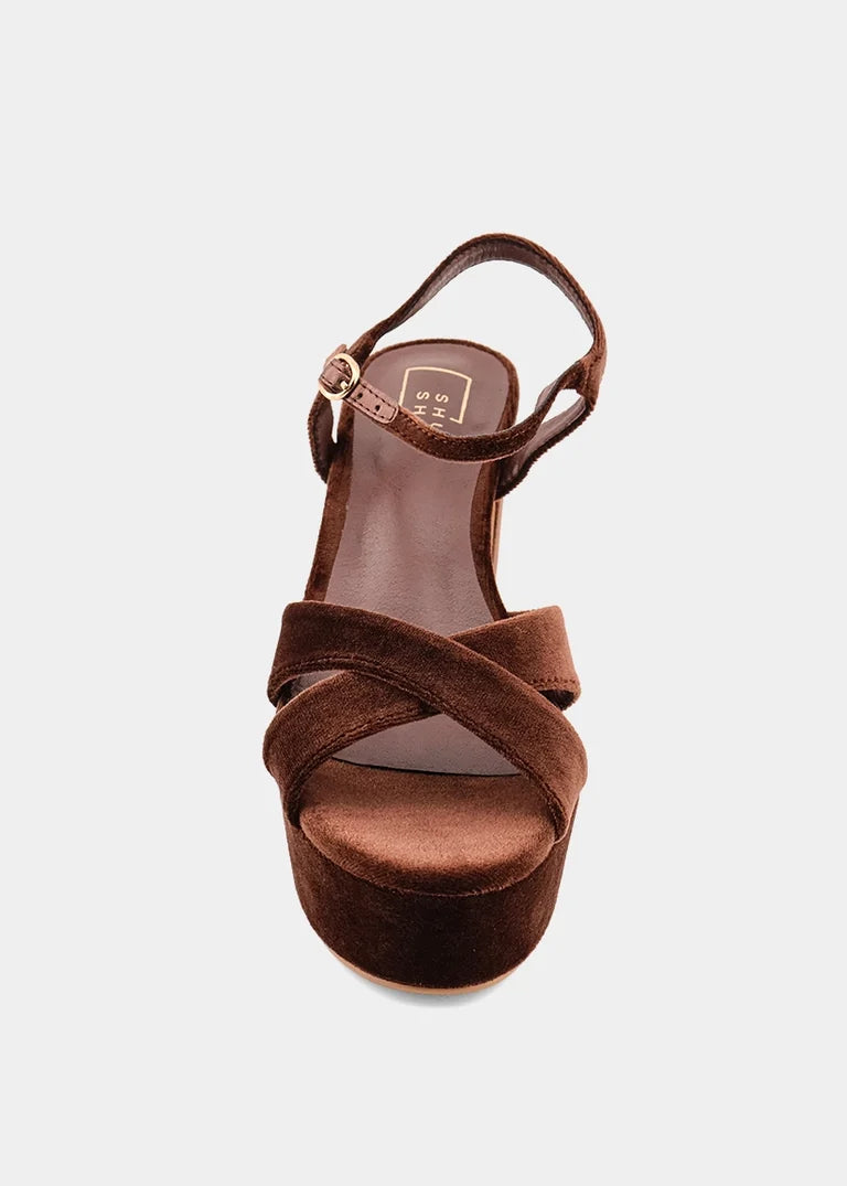 Gwen Brown Velvet Heel