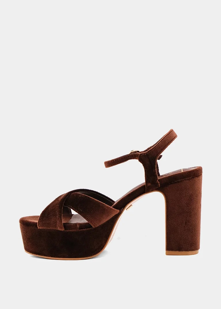 Gwen Brown Velvet Heel