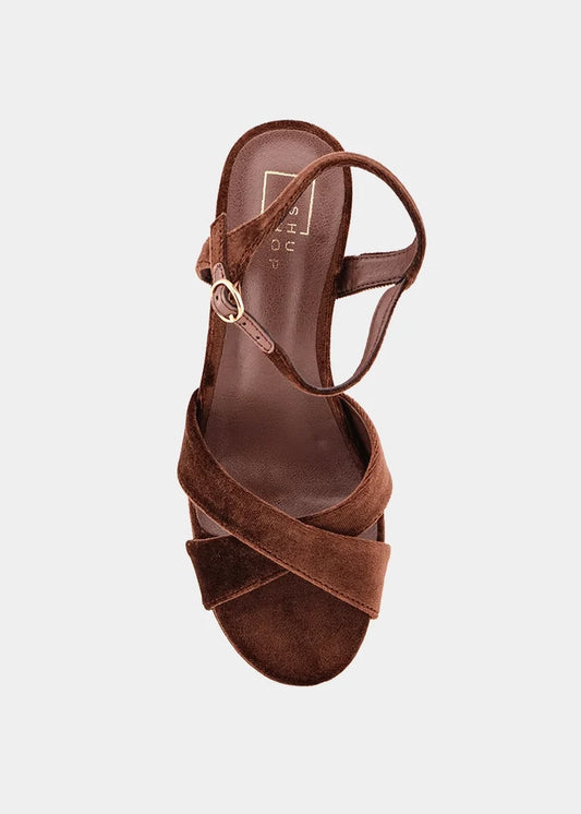 Gwen Brown Velvet Heel