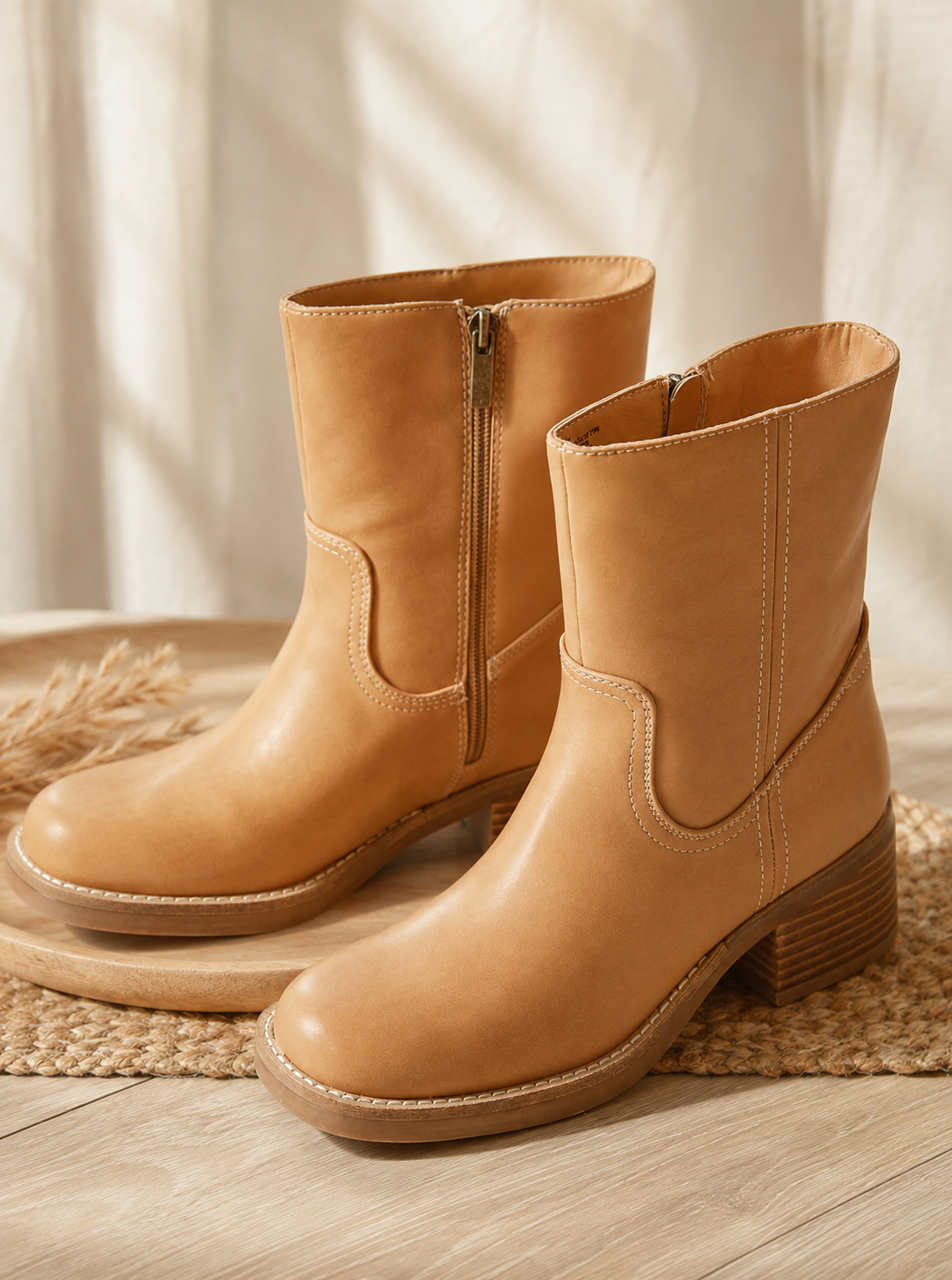 Mia Augustin Mid Shaft Boot, Nude