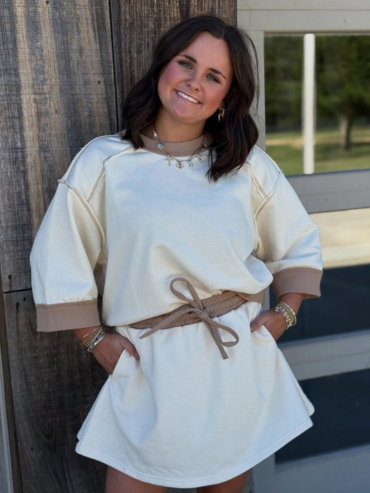 Pullover and Skort SET, Ecru
