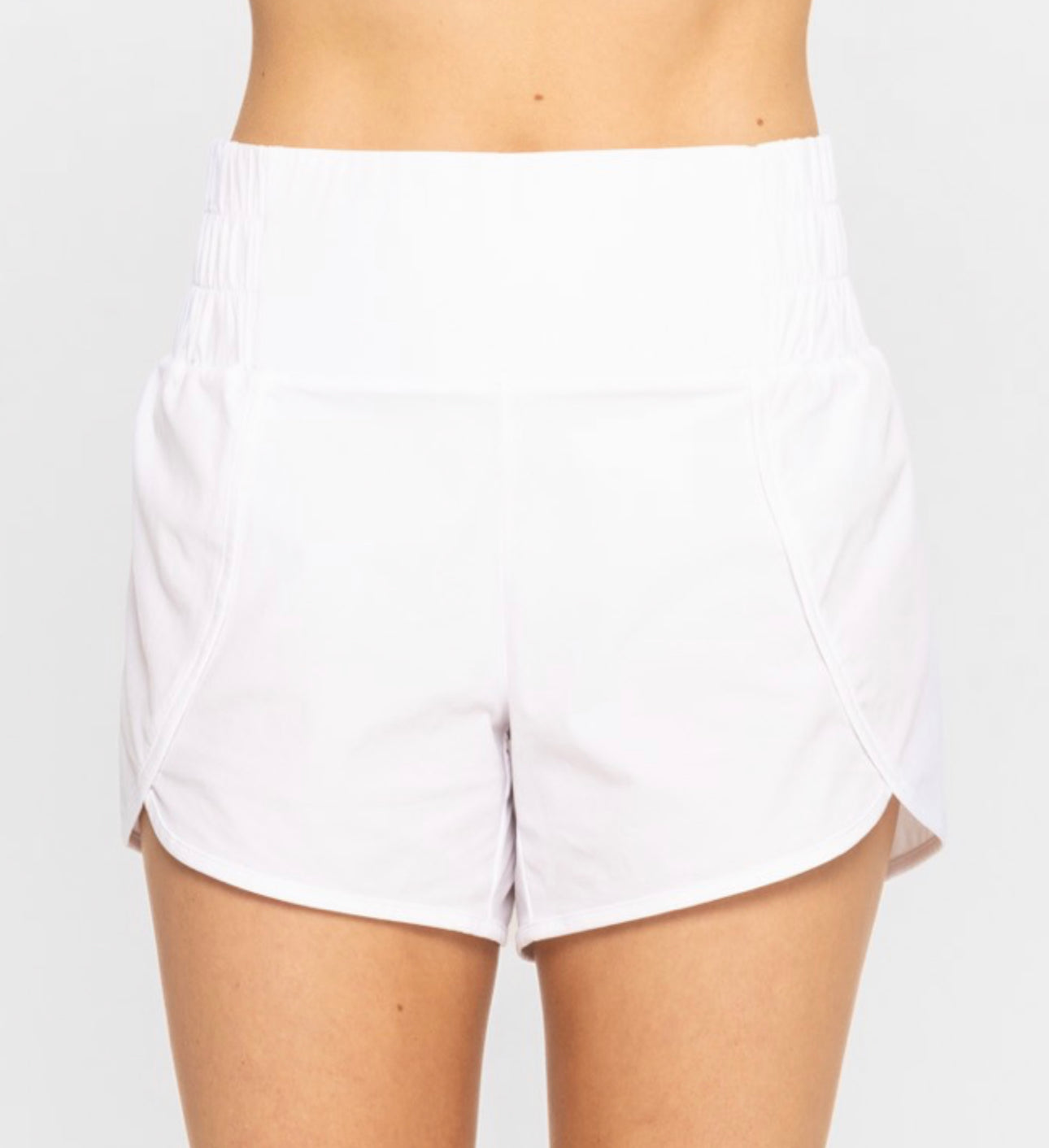 White Highwaist Split Shorts