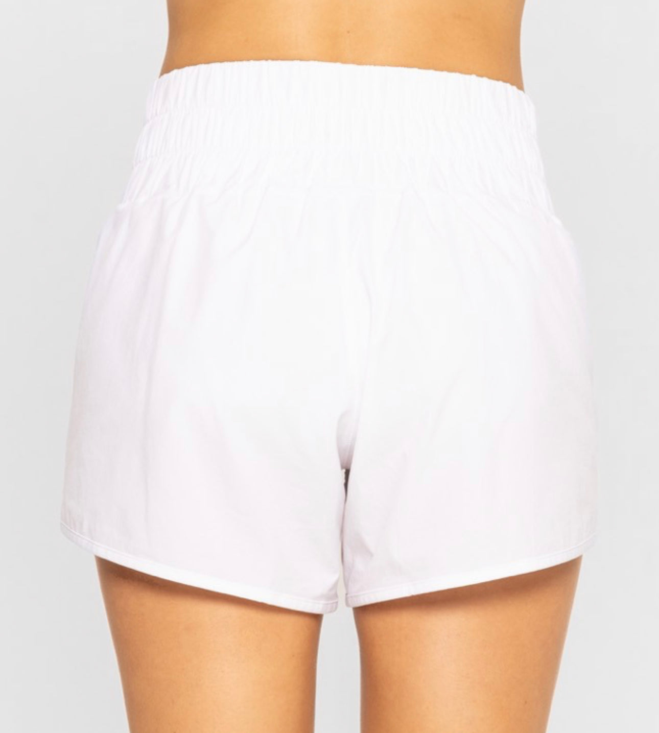 White Highwaist Split Shorts