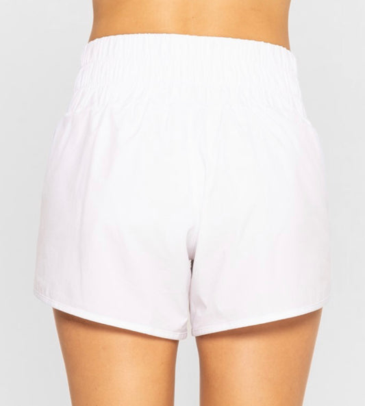 White Highwaist Split Shorts