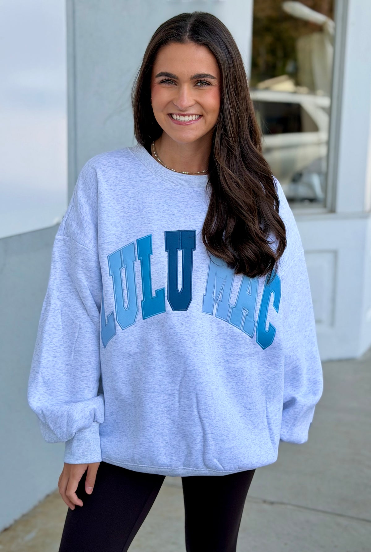 Lulu Mac Heather Grey Multi Stitch Sweatshirt