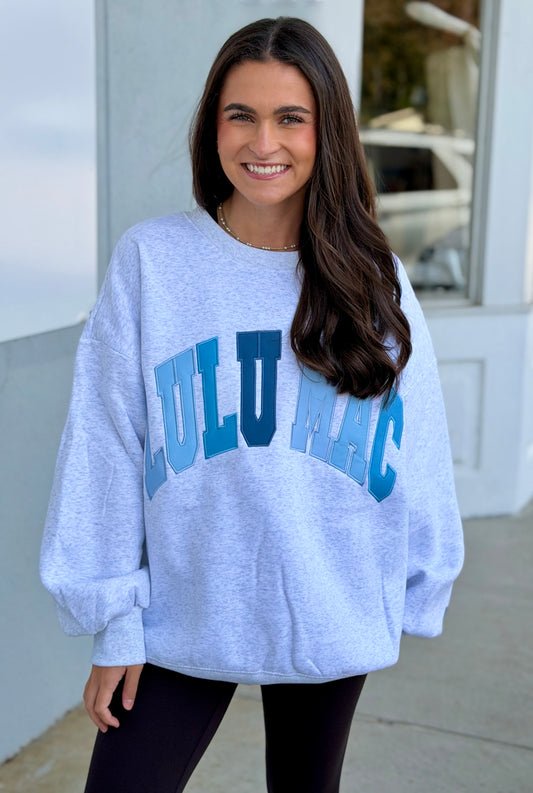 Lulu Mac Heather Grey Multi Stitch Sweatshirt
