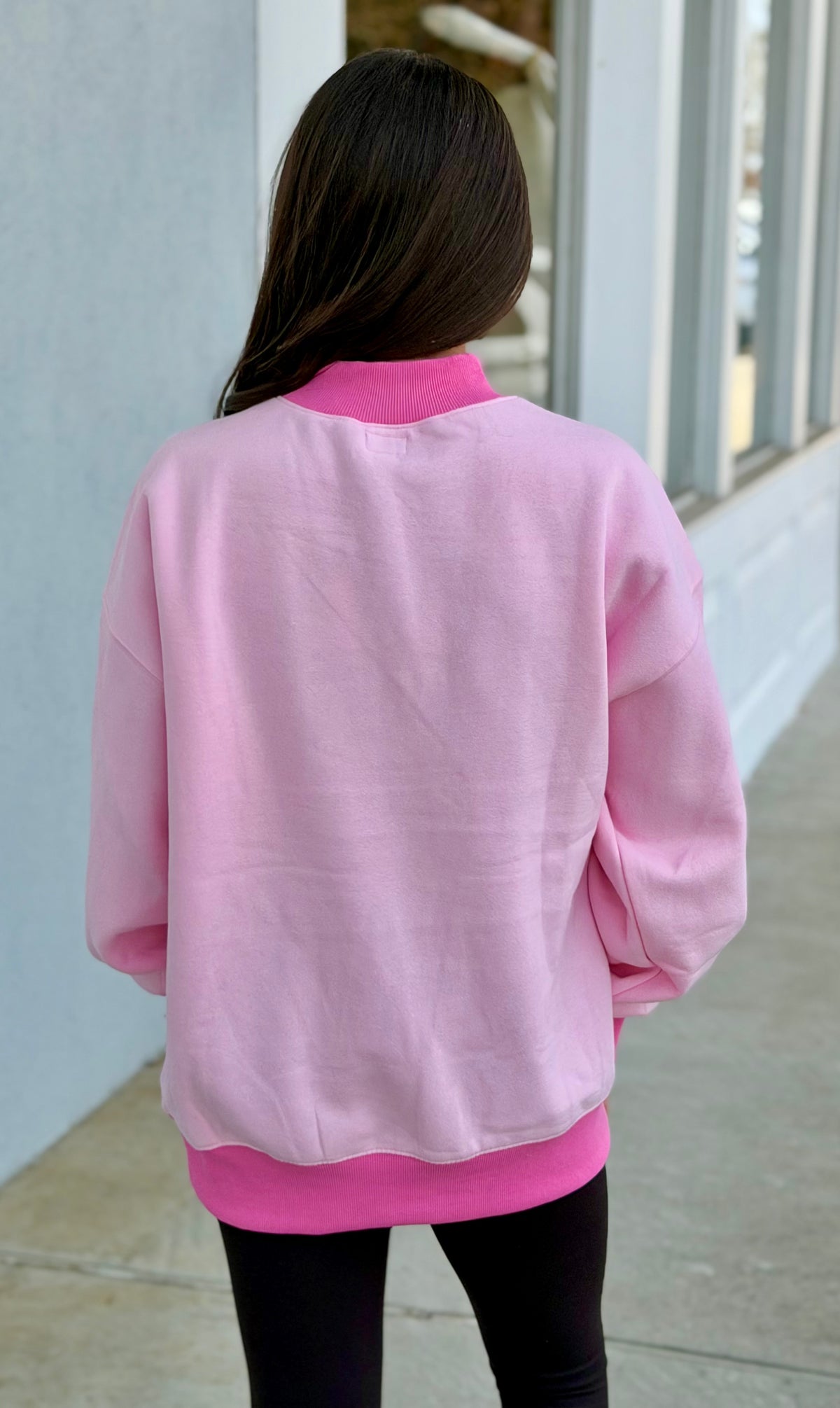 Lulu Mac Puff Mockneck Sweatshirt, Light Pink/Bubblegum