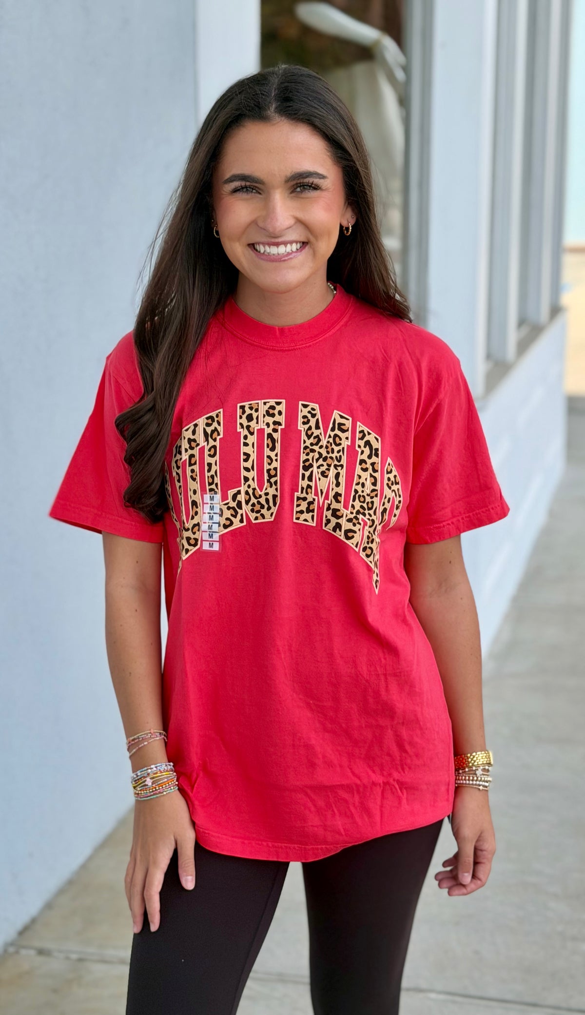 Lulu Mac Leopard Print Tee, Paprika