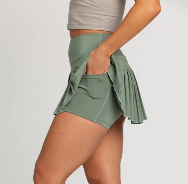 Gold Hinge Skirt Sea Green